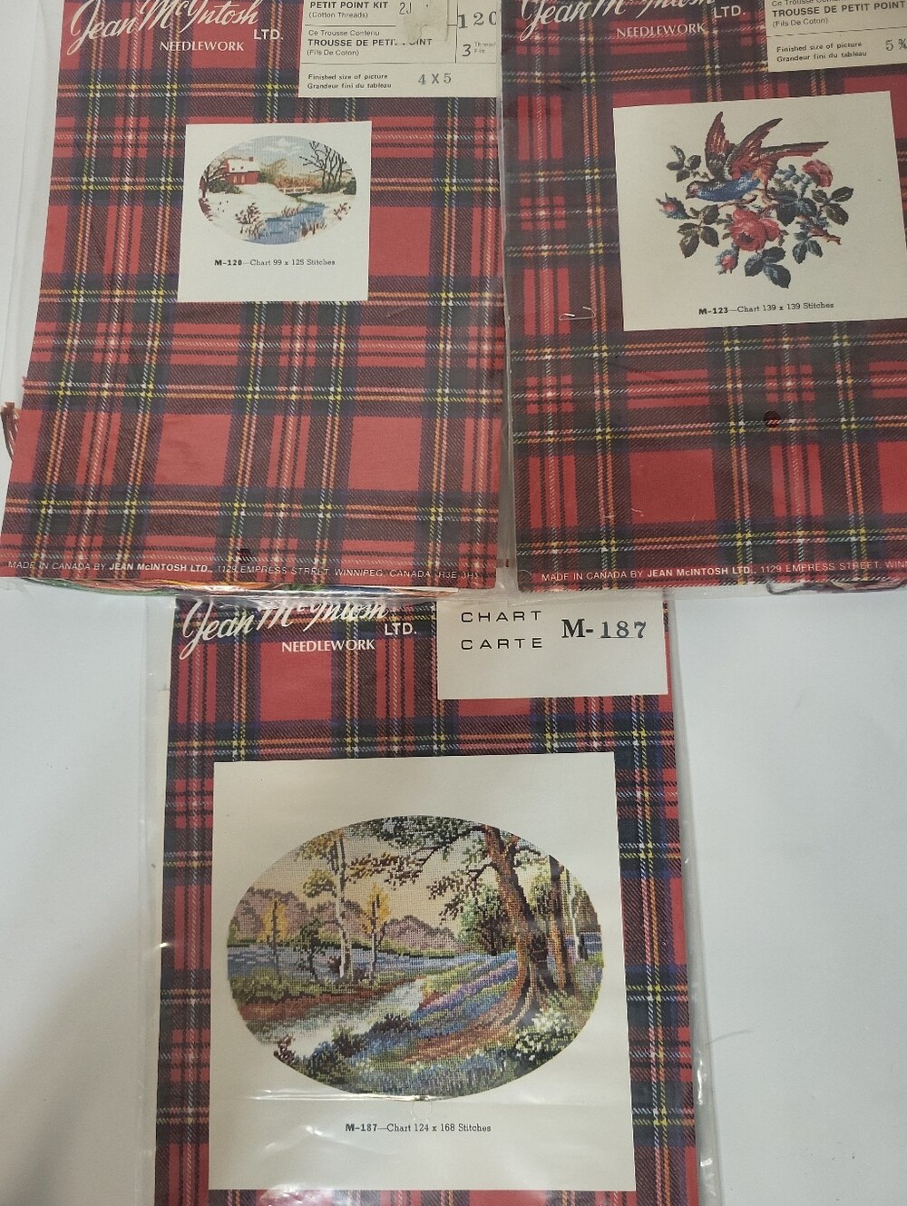 Jean McIntosh petit point chart Lot Of 3